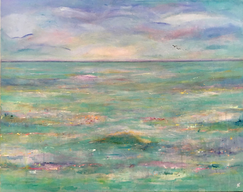 Stille brise ved havet (92x72 cm) (solgt)